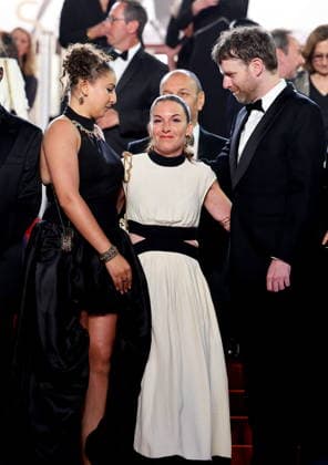 Emma Boumali, Mickaëlle Paty sister of Samuel Paty , Antoine Reinartz Descente des marches du film Labandon lors du 79ème Festival International du Film de Cannes, le 13 mai 2026 Jacovides Moreau Bestimage People leaving the red carpet for Forsaken at the 79th Cannes International Film Festival on May 13, 2026 Cannes France  Copyright: xJACOVIDES-MOREAUx xBESTIMAGExJACOVIDES-MOREAUx xBESTIMAGEx