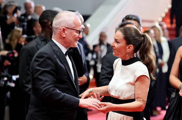 Thierry Frémaux, general delegate of the Cannes Film Festival and Mickaëlle Paty sister of Samuel Paty Descente des marches du film Labandon lors du 79ème Festival International du Film de Cannes, le 13 mai 2026 Jacovides Moreau Bestimage People leaving the red carpet for Forsaken at the 79th Cannes International Film Festival on May 13, 2026 Cannes France  Copyright: xJACOVIDES-MOREAUx xBESTIMAGExJACOVIDES-MOREAUx xBESTIMAGEx
