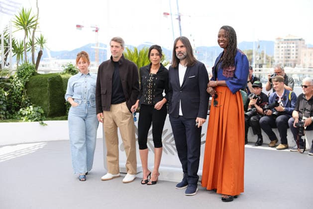 (260514) -- CANNES, May 14, 2026 -- Actress and President of the Un Certain Regard Jury Leila Bekhti (C) and other jury members Laura Samani (1st L), Thomas Cailley (2nd L), Khaled Mouzanar (2nd R) and Angele Diabang pose during a photocall at the 79th edition of the Cannes Film Festival in Cannes, southern France, on May 13, 2026. ) FRANCE-CANNES-FILM FESTIVAL-UN CERTAIN REGARD JURY WuxHuiwo 