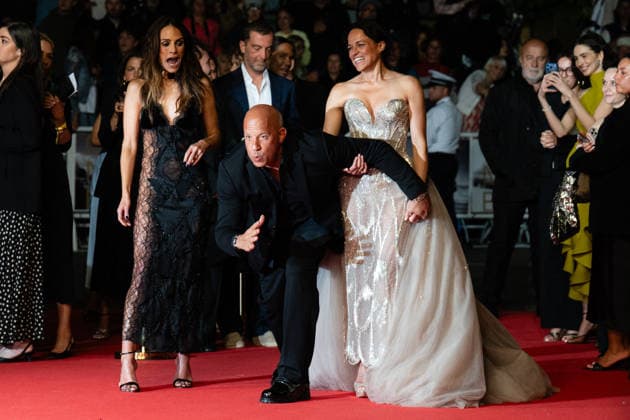Cannes - The Fast And The Furious Screening LZ Jordana Brewster, Vin Diesel and Michelle Rodriguez attending the The Fast And The Furious screening during the 79th annual Cannes Film Festival at Palais des Festivals on May 13, 2026 in Cannes, France. Photo by Laurent Zabulon ABACAPRESS.COM  Copyright: xZabulonxLaurentx