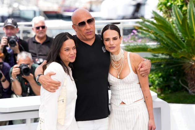 May 13, 2026, Cannes, France: Michelle Rodriguez, Vin Diesel and Jordana Brewster hug during The Fast And The Furious photocall at the 79th annual Cannes Film Festival at Palais des Festivals on May 13, 2026 in Cannes, France. The Fast And The Furious Photocall - The 79th Annual Cannes Film Festival Cannes France - ZUMAs197 20260513_aaa_s197_260 Copyright: xDanielexCifalax