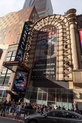 May 13, 2026, Bronx, New York, USA: New York, NY, USA, May 13, 2026: A stunt performer dressed as Nicolas Cage s Spider Noir character climbs movie theater wall ahead of world premiere of Amazon Prime Video s Spider Noir at Regal Times Square. Bronx USA - ZUMAr339 20260513_znp_r339_023 Copyright: xLevxRadinx
