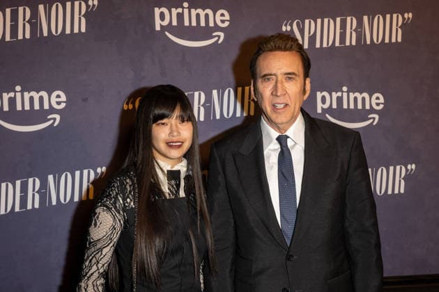 May 13, 2026, New York, United States: (L-R) Riko Shibata and Nicolas Cage attend Prime Video s Spider-Noir world premiere at Regal Times Square on May 13, 2026 in New York City. New York United States - ZUMAs197 20260513_aaa_s197_623 Copyright: xRonxAdarx