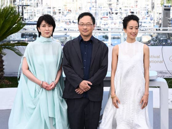 IPA84672805 - Cannes, 79th Cannes Film Festival 2026, day 2 - photocall of NAGI NOTES - Pictured: Takako Matsu, Koji Fukada and Shizuka Ishibaschi  Copyright: xAlbertoxTerenghix xPoolxPhotoxEventsx07x 84672805