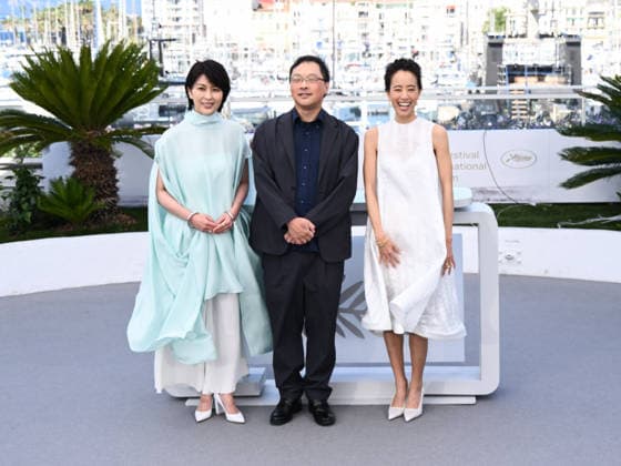 IPA84672815 - Cannes, 79th Cannes Film Festival 2026, day 2 - photocall of NAGI NOTES - Pictured: Takako Matsu, Koji Fukada and Shizuka Ishibaschi  Copyright: xAlbertoxTerenghix xPoolxPhotoxEventsx07x 84672815
