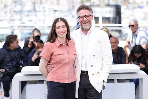 Cannes Tangles Photocall JD Lauren Miller Rogen and Seth Rogen attend the Tangles photocall during the 79th Cannes Film Festival in Cannes on May 14, 2026. Photo by Jerome Dominé ABACAPRESS.COM Cannes France  Copyright: xDominexJerome ABACAx