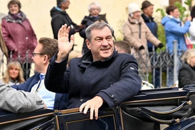 14.05.2026, 650 Jahre Stadt Grafenau, Niederbayern, Bayern, Deutschland, Besuch vom Bayerischen Ministerpräsidenten Dr. Markus Söder, *** 14 05 2026, 650th anniversary of the town of Grafenau, Lower Bavaria, Bavaria, Germany, visit by Bavarian Prime Minister Dr. Markus Söder,