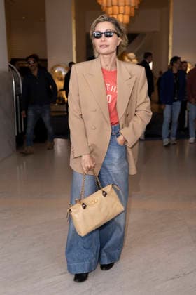 Cannes Anna Ferzetti exits Martinez MP Cannes, France- May 14: Anna Ferzetti leaves Hotel Martinez after attending Chopard gala during 79th Festival of Cannes, on May 14, 2026 in Cannes, France. Photo by Marco Piovanotto ABACAPRESS:COM Cannes France  Copyright: xPiovanottoxMarco ABACAx