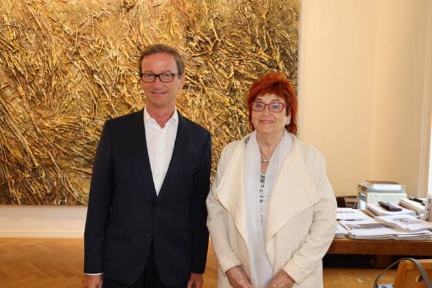 Ausstellungseröffnung Kiefer Ausstellung bei Ropac Salzburg, Galerie Ropac, 25. 07. 2020 Thaddaeus ROPAC, Valie EXPORT *** Exhibition opening Kiefer exhibition at Ropac Salzburg, Galerie Ropac, 25 07 2020 Thaddaeus ROPAC, Valie EXPORT 