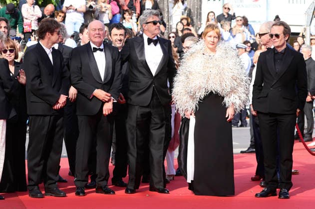Lukasz Zal, Hanns Zischler, PaweÅ‚ Pawlikowski, Sandra Hüller und August Diehl bei der Premiere des Kinofilms Fatherland auf dem Festival de Cannes 2026 79. Internationale Filmfestspiele von Cannes im Palais des Festivals. Cannes, 14.05.206