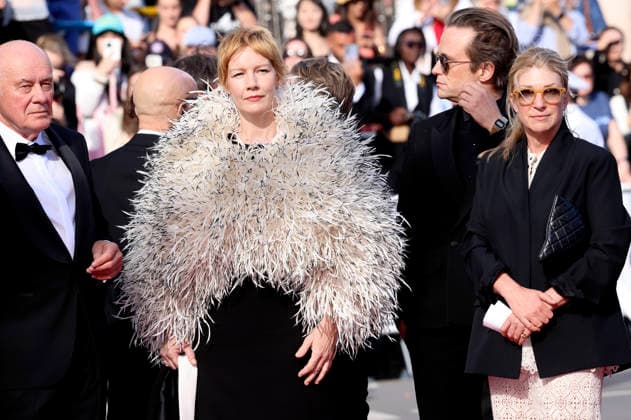 Hanns Zischler, Sandra Hüller und August Diehl bei der Premiere des Kinofilms Fatherland auf dem Festival de Cannes 2026 79. Internationale Filmfestspiele von Cannes im Palais des Festivals. Cannes, 14.05.206