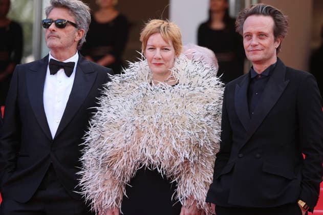 Pawel Pawlikowski, Sandra Hüller und August Diehl bei der Premiere des Kinofilms Fatherland auf dem Festival de Cannes 2026 79. Internationale Filmfestspiele von Cannes im Palais des Festivals. Cannes, 14.05.206