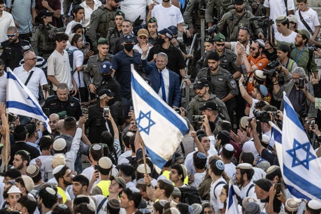 Police intervene in Jewish far-right group’s Flag March in Jerusalem JERUSALEM - MAY 14: Israeli Minister of National Security Itamar Ben-Gvir joins extremist groups holding a provocative flag march in Jerusalem on May 14, 2026. Thousands of far-right Israeli participants entered the Old City through the historic Damascus Gate carrying Israeli flags and chanting slogans such as Death to Arabs and Let’s burn Palestinian villages. Israeli security forces took measures in the area. Mostafa Alkharouf Anadolu Jerusalem Israel. Editorial use only. Please get in touch for any other usage.  Copyright: x2026xAnadoluxMostafaxAlkharoufx