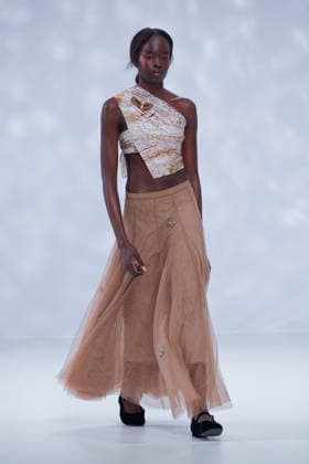 Australian Fashion Week 2026 - Runway - Ngali A model walks the runway during the Ngali Wander with Wonder Runway show at Australian Fashion Week 2026 at the Museum of Contemporary Art on May 15, 2026 in Sydney, Australia., Credit:IOIO IMAGES IOIO Avalon Australia, New South Wales, Sydney, Museum of Contemporary Art  Copyright: xIOIOxIMAGESx xIOIOx xAvalonx 1099146160