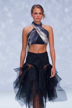 Australian Fashion Week 2026 - Runway - Ngali Billie-Jean Hamlet walks the runway during the Ngali Wander with Wonder Runway show at Australian Fashion Week 2026 at the Museum of Contemporary Art on May 15, 2026 in Sydney, Australia., Credit:IOIO IMAGES IOIO Avalon Australia, New South Wales, Sydney, Museum of Contemporary Art  Copyright: xIOIOxIMAGESx xIOIOx xAvalonx 1099146210