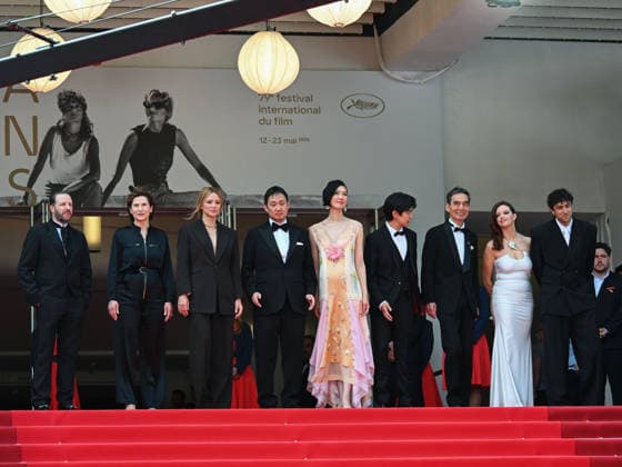 IPA84718129 - Cannes, 79th Cannes Film Festival 2026, evening 4 - red carpet of SOUDAIN (ALL OF A SUDDEN). Pictured: Virginie Efira, RyÃ»suke Hamaguchi, Tao Okamoto, Kodai Kurosaki, Kyozo Nagatsuka and HÃ loÃ¯se Janjaud, guest  Copyright: xManuelexMangiarottix xPoolxPhotoxEventsx07x 84718129