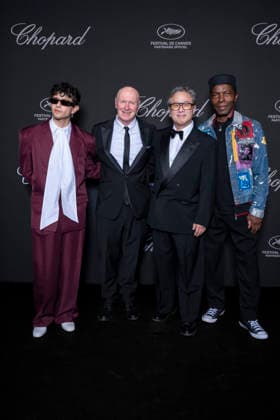 Diego Céspedes, Paul Laverty, Park Chan wook, Isaach de Bankolé at the Chopard Trophy dinner at the Carlton Beach Club during the 79th Cannes International Film Festival on 15 May 2026 Olivier Borde Bestimage the Chopard Trophy dinner at the Carlton Beach Club during the 79th Cannes International Film Festival on 15 May 2026 Cannes France  Copyright: xOLIVIERxBORDEx xBESTIMAGExOLIVIERxBORDEx xBESTIMAGEx