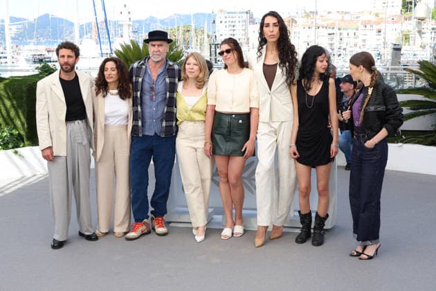 Les matins merveilleux photocall the 79th Cannes film Festival Mathias Minne, Sophie Garagnon, Eric Cantona, India Hair, Avril Besson, Raya Martigny, Louise Giordano and Fanny Sidney - Les matins merveilleux photocall the 79th Cannes film Festival in Cannes, France on May 16, 2026  Copyright: x Chassery+Courdjix