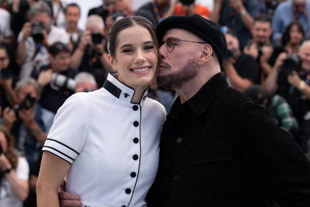 Cannes Propeller One-Way Night Coach Phoitocall LZ John Travolta and Ella Bleu Travolta attending the Propeller One-Way Night Coach photocall during the 79th Cannes Film Festival in Cannes, France on May 16, 2026. Photo by Laurent Zabulon ABACAPRESS.COM  Copyright: xZabulonxLaurentx