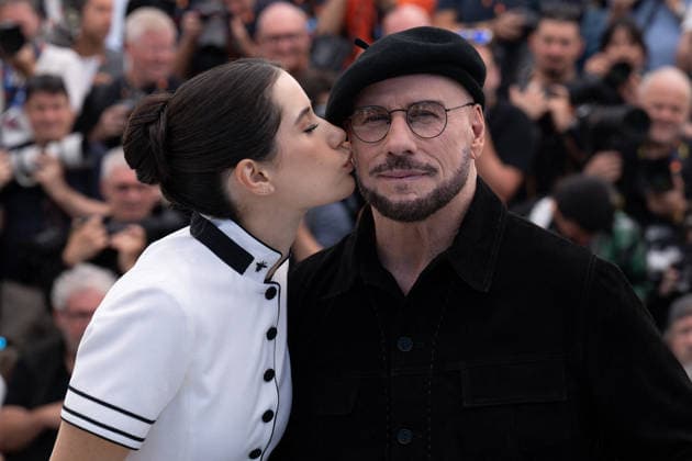 Cannes Propeller One-Way Night Coach Phoitocall LZ John Travolta and Ella Bleu Travolta attending the Propeller One-Way Night Coach photocall during the 79th Cannes Film Festival in Cannes, France on May 16, 2026. Photo by Laurent Zabulon ABACAPRESS.COM  Copyright: xZabulonxLaurentx