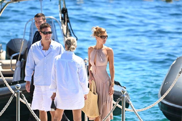 Bella Hadid arrives by boat at the Eden Roc Hotel in Antibes Bella Hadid arrives by boat at the Eden Roc Hotel in Antibes, France on May 16, 2026. Photo by Florian Poitout ABACAPRESS.COM  Copyright: xPoitoutxFlorian ABACAx