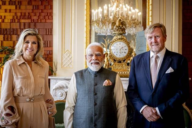 Royal Couple Receive Prime Minister Modi -The Hague King Willem Alexander and Queen Máxima receive Indian Prime Minister Narendra Modi in audience at Huis ten Bosch Palace in The Hague, Netherlands on May 16, 2026, followed by a luncheon hosted for Modi and part of his delegation, with Dutch Foreign Minister Berendsen and representatives from business, arts, and academia also present. Photo by Patrick van Emst NL Beeld Bruno Press ABACAPRESS.COM The Hague Netherlands  Copyright: xBrunoxPress ABACAx