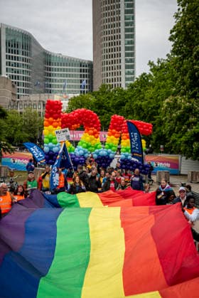 May 16, 2026, The Hague, South Holland, Netherlands: 16 May 2026, The Hague Ã¢â‚¬ Hundreds of demonstrators gathered at the Koekamp in The Hague for speeches and music as part of Pride The Hague. Following, the demonstrators marched through the city center for the Pride Walk. The Hague Netherlands  - ZUMAp202 20260516_zip_p202_005 Copyright: xJamesxPetermeierx