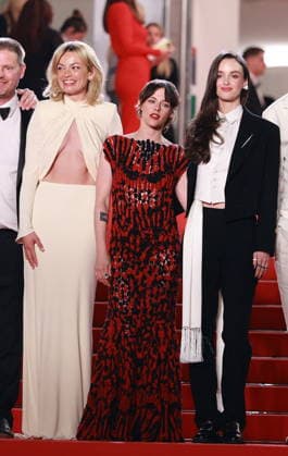 RECORD DATE NOT STATED Cannes - Full Phil Red Carpet Emma Mackey, Kristen Stewart and Charlotte Le Bon attend the Full Phil screening on the red carpet during the 79th annual Cannes Film Festival at Palais des Festivals on May 16, 2026 in Cannes, France. Photo by Jerome Domine ABACAPRESS.COM Cannes France  Copyright: xDominexJerome ABACAx
