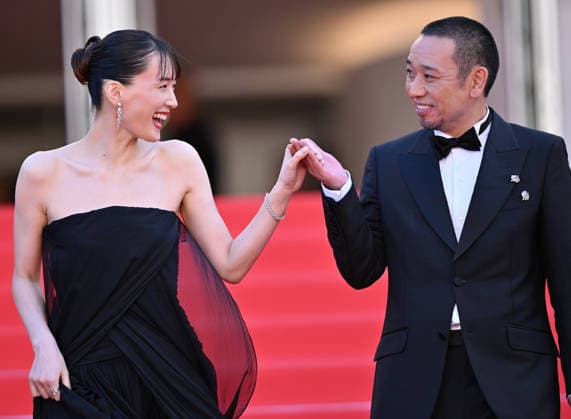 79th Cannes Film Festival: Sheep in The Box screening CANNES, FRANCE - MAY 16: Japanese actress Haruka Ayase (L) and Japanese actor Daigo Yamamoto (R) leave after the screening of the film Sheep in The Box at the 79th edition of the Cannes Film Festival in Cannes, France on May 16, 2026. Mustafa Yalcin Anadolu Cannes France. Editorial use only. Please get in touch for any other usage.  Copyright: x2026xAnadoluxMustafaxYalcinx