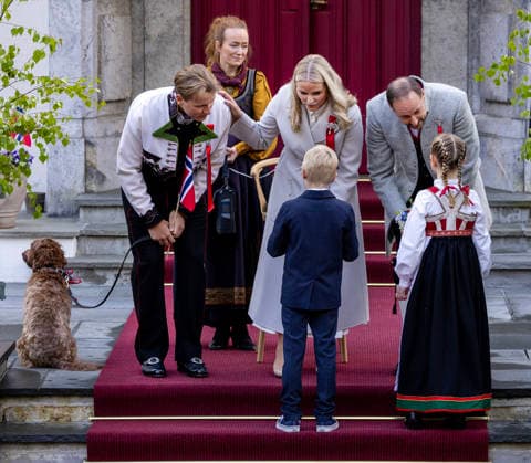 17-05-2026 Skaugum Princess Mette-Marit and Prince Sverre Magnus and Prince Haakon celebrating the national day at the residence in Skaugum in Asker, Norway. Â  Copyright: xPPEx