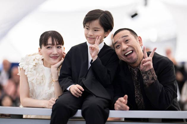 Cannes Sheep in the box Photocall EB Japanese actress Haruka Ayase, Japanese actor Rimu Kuwaki and Japanese actor and comedian Daigo Yamamoto pose during a photocall of the film Sheep in The Box at the 79th edition of the Cannes Film Festival in Cannes, southern France on May 17, 2026.Photo by Eliot Blondet ABACAPRESS.COM Cannes France France  Copyright: xBlondetxEliot ABACAx