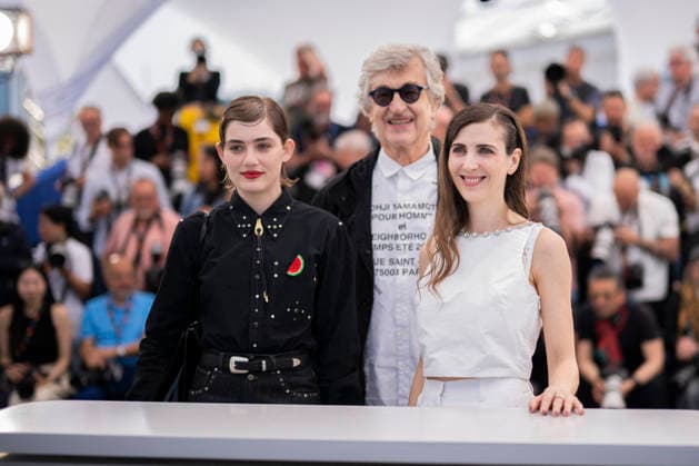 Cannes I ll Be Gone in June Photocall EB German producer Wim Wenders, German director and writer Katharina Rivilis and German actress Naomi Cosma during a photocall of the film I ll Be Gone in June at the 79th edition of the Cannes Film Festival in Cannes, southern France on May 17, 2026. Photo by Eliot Blondet ABACAPRESS.COM Cannes France France  Copyright: xBlondetxEliot ABACAx