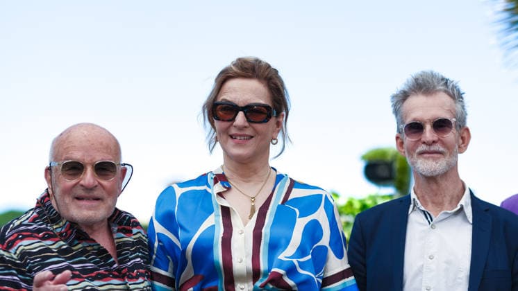 Photocall for Visitation on Sunday 17 May 2026 Volker Schlöndorff, Martina Gedeck and Ulrich Matthes seen at the Photocall for Visitation during the 79th annual Cannes Film Festival on Sunday 17 May 2026 at Palais des Festivals, Cannes. ., Credit:Julie Edwards Avalon  Copyright: xJuliexEdwardsx xAvalonx 1099784745