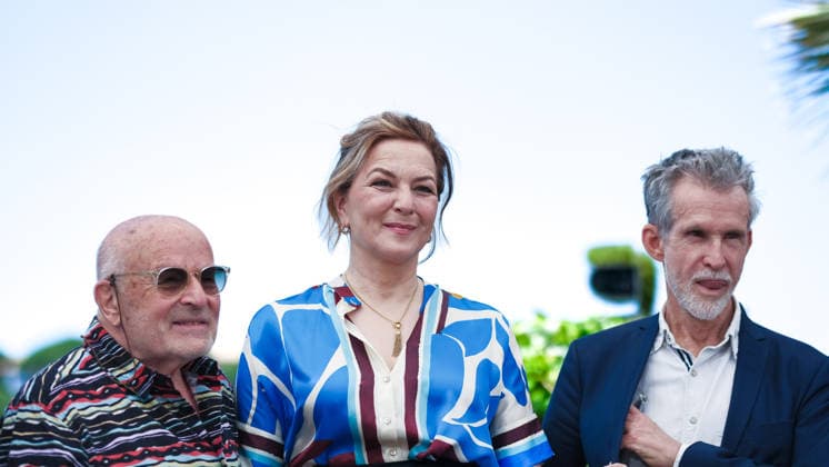 Photocall for Visitation on Sunday 17 May 2026 Volker Schlöndorff, Martina Gedeck and Ulrich Matthes seen at the Photocall for Visitation during the 79th annual Cannes Film Festival on Sunday 17 May 2026 at Palais des Festivals, Cannes. ., Credit:Julie Edwards Avalon  Copyright: xJuliexEdwardsx xAvalonx 1099784775