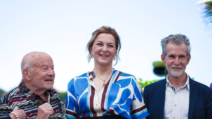Photocall for Visitation on Sunday 17 May 2026 Volker Schlöndorff, Martina Gedeck and Ulrich Matthes seen at the Photocall for Visitation during the 79th annual Cannes Film Festival on Sunday 17 May 2026 at Palais des Festivals, Cannes. ., Credit:Julie Edwards Avalon  Copyright: xJuliexEdwardsx xAvalonx 1099784783