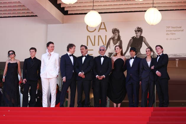 May 17, 2026, Cannes, Cote D azur, France: Cast of whom LAETITIA PANSANEL, FELIX LEFEBVRE, LARS EIDINGER, director LASZLO NEMES, GILLES LELLOUCHE, PATRICK MCDONNELL, LOUISE BOURGOIN, HORTENSE DE GROMARD, OLIVIER DEMANGEL and guest on the red carpet for the screening of MOULIN at the 79th Annual Cannes Film Festival at Palais des Festivals in Cannes, France Cannes France - ZUMAc179 20260517_zep_c179_049 Copyright: xMickaelxChavetx