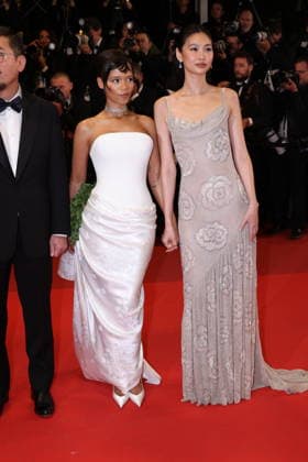 Cannes - Hope Red Carpet Taylor Russell and Hoyeon Jung attend the Hope screening on the red carpet during the 79th annual Cannes Film Festival at Palais des Festivals on May 17, 2026 in Cannes, France. Photo by Jerome Domine ABACAPRESS.COM Cannes France  Copyright: xDominexJerome ABACAx
