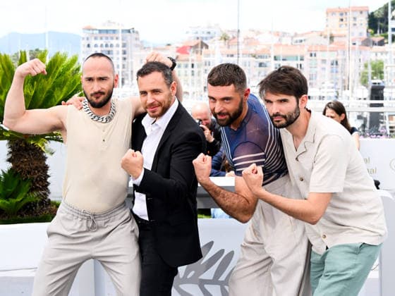IPA84823840 - Cannes Film Festival 2026, Day 7. Photocall of the film Jim Queen. Marco Nguyen, Brice Chevillard, Simon Balteaux and Nicolas Athane are pictured.  Copyright: xAlbertoxTerenghix xPoolxPhotoxEventsx07x 84823840