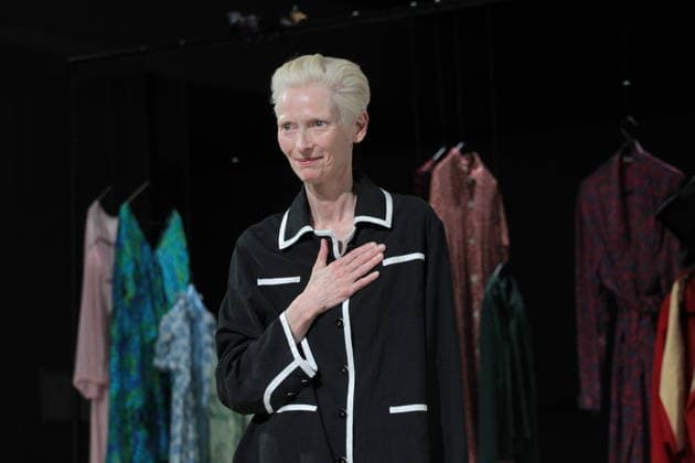 May 18, 2026, Athens, Greece: Actress TILDA SWINTON exhibit in Onassis Culture Center in Athens.The performance A Biographical Wardrobe is held by Tilda Swinton and renowned fashion curator Olivier Saillard. Athens Greece - ZUMAv62_ 20260518_zaf_v62_015 Copyright: xAristidisxVafeiadakisx