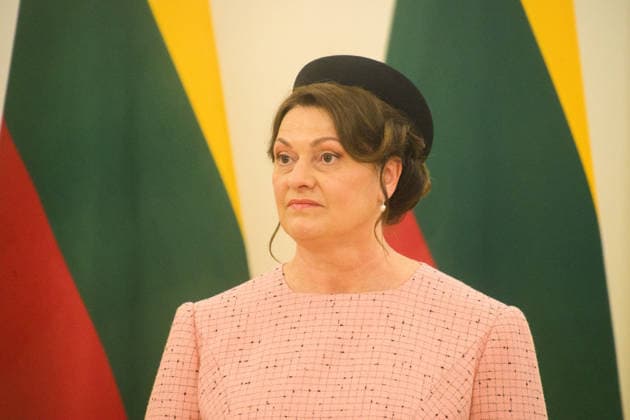 Sweden’s King Carl XVI Gustaf and Queen Silvia are on an official visit in Vilnius, Lithuania - 18 MAY 2026. Lithuanian First Lady, Diana Nausediene seen during the meeting with Sweden’s King, Carl XVI Gustaf and Queen, Silvia Renate Sommerlath at Presidential Palace. Sweden’s King Carl XVI Gustaf and Queen Silvia are on an official visit to Lithuania. On Monday, they met with Lithuanian President Gitanas Nauseda and First Lady Diana Nausediene at the Presidential Palace in Vilnius. Vilnius Lithuania Copyright: xYauhenxYerchakx xSOPAxImagesx king_and_queen_of_sweden_vilnius_4762