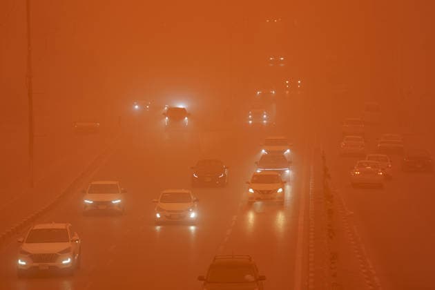 Sandstorm hits Iraq NAJAF, IRAQ - MAY 18: A view of a sandstorm sweeping through the city of Najaf, Iraq, affecting daily life and reducing visibility in traffic on May 18, 2026. Karar Essa Anadolu Najaf Iraq. Editorial use only. Please get in touch for any other usage.  Copyright: x2026xAnadoluxKararxEssax