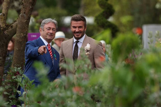 . 18 05 2026. London, United Kingdom. Gardener and broadcaster Alan Titchmarsh with David Beckham at the Chelsea Flower Show in London.  xPoolx xi-Imagesx IIM-26784-0022
