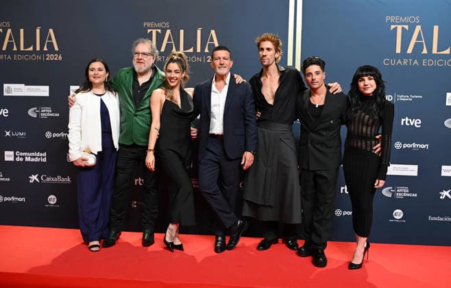 IV Edition of the Talía Awards of the Academy of Performing Arts of Spain Antonio Banderas and Angy Fernández during the Talía Awards Gala of the Academy of Performing Arts of Spain, May 18, 2026, in Madrid Spain The Talía Awards are the awards of the Academy of Performing Arts of Spain Presented annually, they recognize excellence in different fields of the performing arts in Spain PHOTOCALL AWARDS José Madrid Madrid Madrid Spain  Copyright: xJosÃ xOlivax 7533190