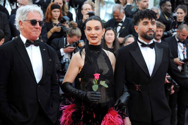 Patrick Sigwalt, Camelia Jordana und Amine Bouhafa bei der Premiere des Kinofilms Fjord auf dem Festival de Cannes 2026 79. Internationale Filmfestspiele von Cannes im Palais des Festivals. Cannes, 18.05.2026