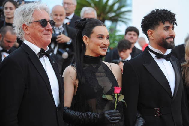 Patrick Sigwalt, Camelia Jordana und Amine Bouhafa bei der Premiere des Kinofilms Fjord auf dem Festival de Cannes 2026 79. Internationale Filmfestspiele von Cannes im Palais des Festivals. Cannes, 18.05.2026