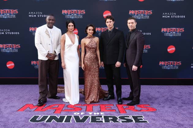 Masters Of The Universe Premiere HOLLYWOOD, CALIFORNIA - MAY 18: Morena Baccarin, Camila Mendes, Nicholas Galitzine, Travis Knight and Idris Elba at the Los Angeles Premiere of Amazon MGM Studios Masters Of The Universe at TCL Chinese Theatre on May 18, 2026 in Hollywood, California.Credit:AdMedia EDITORIAL USE ONLY  Copyright: xx AdMediax admphotostwo990170