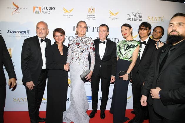 79ème Festival International du Film de Cannes Soirée Better World Fund Gala Gilles Muzas, Najat Vallaud Belkacem, Sharon Stone, Manuel Collas de La Roche, Olga Kurylenko, Jules Errard attend The Better World Fund Gala Cannes 2026 on May 18, 2026 in Cannes, France 456373 2026 05 18  Copyright: xL.Urmanx xStarfacex STAR_456373_020