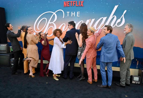 (L-R) Cast members Carlos Miranda, Clarke Peters, Jena Malone, Alice Kremelberg, Alfre Woodard, Alfred Molina, Geena Davis, Denis O Hare, Seth Numrich and Bill Pullman attend the premiere of Netflix s TV series The Boroughs at the Egyptian Theatre in the Hollywood section of Los Angeles on Monday, May 18, 2026. Storyline: In a seemingly picturesque retirement community, a group of unlikely heroes must band together to stop an otherworldly threat from stealing the one thing they don t have - time. LAP2026051868 JIMxRUYMEN