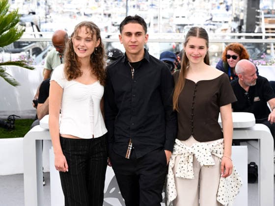 IPA84858918 - Cannes, 79th Cannes Film Festival 2026, Day 8. Photocall of the film Fjord . Pictured are Henrikke Lund Olsen, Jonathan Ciprian Breazu and Vanessa Ceban  Copyright: xAlbertoxTerenghix xPoolxPhotoxEventsx07x 84858918
