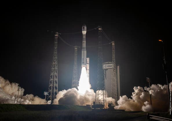 (260519) -- KOUROU, May 19, 2026 -- A Vega-C rocket carrying the Solar wind Magnetosphere Ionosphere Link Explorer (SMILE) blasts off at the Kourou launch center in French Guiana, May 19, 2026. The China-Europe jointly developed Solar wind Magnetosphere Ionosphere Link Explorer (SMILE) was launched into orbit on Tuesday, expected to usher in a new era in space weather forecasting and mark a deeper, more exemplary phase in China-Europe space science cooperation. TO GO WITH China Focus: SMILE in sky: a new chapter in China-Europe space science cooperation ( Handout via Xinhua) FRENCH GUIANA-KOUROU-CHINA-EUROPE-SATELLITE-SMILE-LAUNCH EuropeanxSpacexAgency 